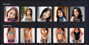 Angel.ai companion creation tool with ethnicity and body type customization option